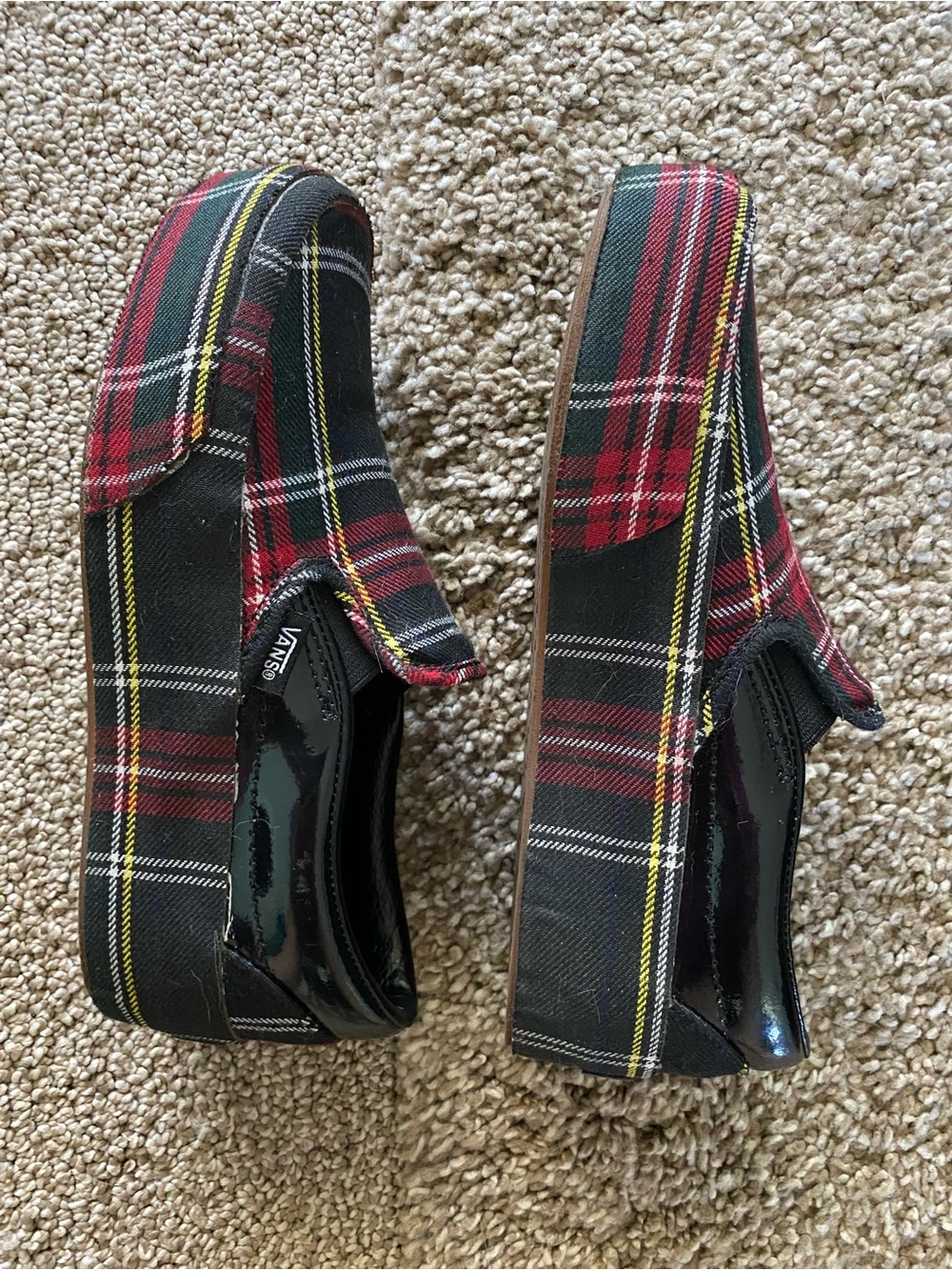 Vans Plaid Platform Slip-On in Red, Black & Yellow - Picture 5 of 7